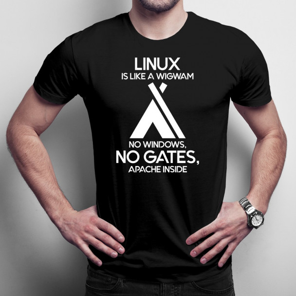 Linux is like a wigwam - Herren t-shirt mit Aufdruck