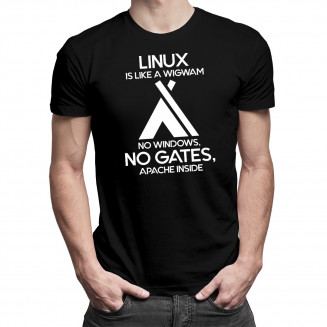 Linux is like a wigwam - Herren t-shirt mit Aufdruck
