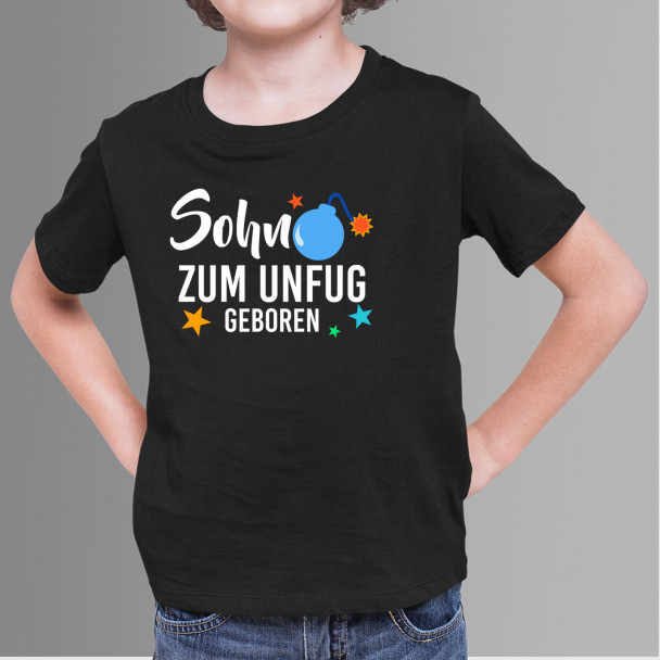 Sohn - zum Unfug geboren - Kinder t-shirt mit Aufdruck