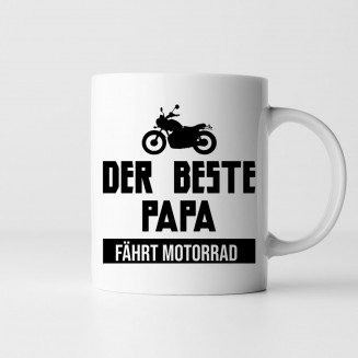 Der Beste Papa fährt Motorrad - Keramikbecher mit Aufdruck