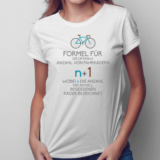 Formel für die optimale Anzahl von Fahrrädern v2 - Damen t-shirt mit Aufdruck