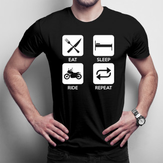 Eat sleep ride repeat - Herren t-shirt mit Aufdruck